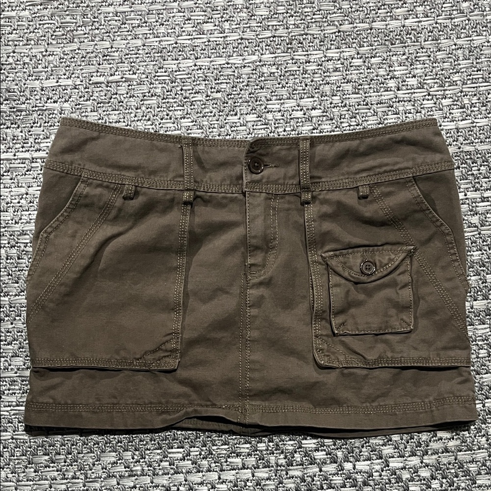 Campus Crew | Brown Cargo Mini Skirt